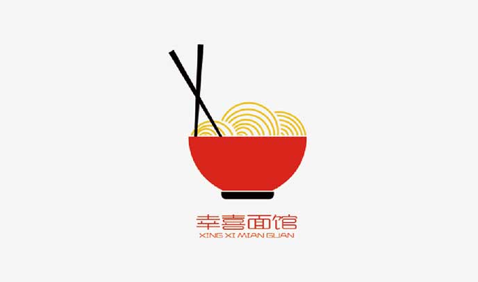 幸喜面館品牌VI設計|專業餐飲產品標志logo設計-品牌形象升級